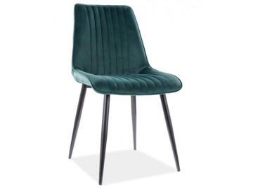 Jídelní čalouněná židle PIKI velvet zelená/černá mat