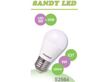 SANDRIA LED žárovka E27 S2564 SANDY LED E27 B45 8W SMD 3000K