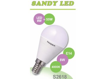 SANDRIA LED žárovka E14 S2618 SANDY LED E14 B45 8W SMD 4000K