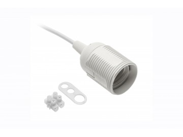 GTV  GZ-E27000-00 Patice E27 s přívodem 16cm, 240V, max.60W, 2x0.75mm2, bí