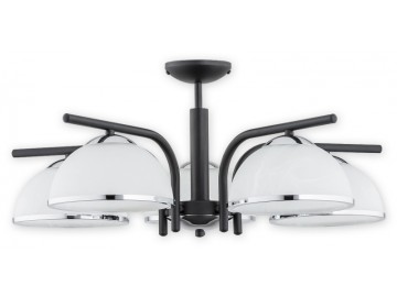 Lemir Stropní svítidlo O2925 W5 CZA + CH Lava lustr 5 ramenný, černá matná +