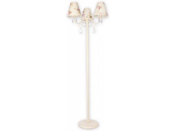 Lemir Stojací lampa O1969 AB KW Velio lampa 3 ramenná, antická bílá + květy