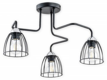Lemir Stropní svítidlo O2703 W3 CZA Senso lustr 3 ramenný, černá matná + chr