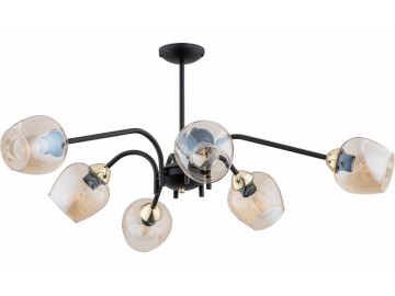 Lemir Závěsné svítidlo na tyči O3066 W6 CZA + ZL Katla lustr 6 ramenný, matn