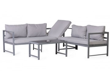 Zahradní souprava se stolkem GARDEN 26016 sv. šedá