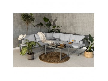 Zahradní souprava se stolkem GARDEN 26016 sv. šedá