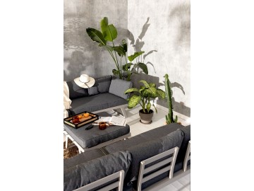 Zahradní souprava s taburetem GARDEN 26040 sv.šedá