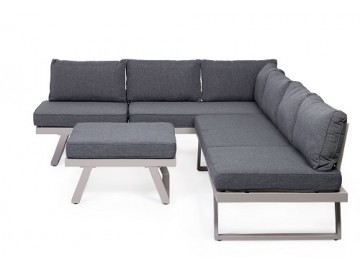 Zahradní souprava s taburetem GARDEN 26040 sv.šedá