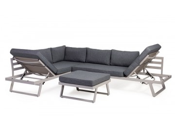 Zahradní souprava s taburetem GARDEN 26040 sv.šedá
