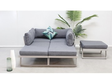 Zahradní souprava s taburetem GARDEN 26040 sv.šedá