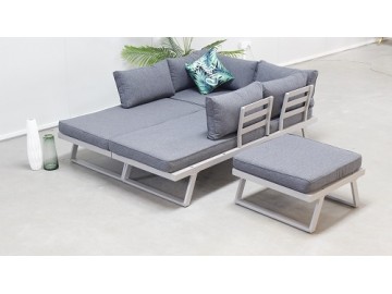 Zahradní souprava s taburetem GARDEN 26040 sv.šedá
