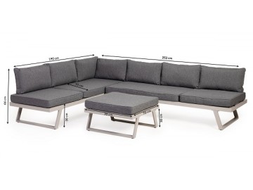 Zahradní souprava s taburetem GARDEN 26040 sv.šedá