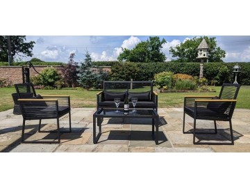 Zahradní set se stolkem GARDEN 26049 černá
