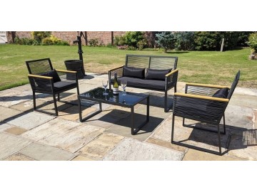 Zahradní set se stolkem GARDEN 26049 černá