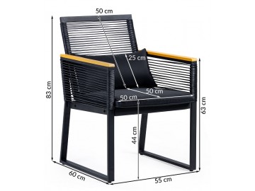 Zahradní set se stolkem GARDEN 26049 černá