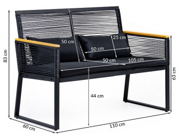 Zahradní set se stolkem GARDEN 26049 černá