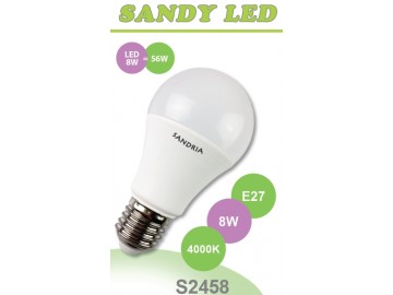 SANDRIA LED žárovka E27 S2458 SANDY LED E27 A60 8W SMD 4000K