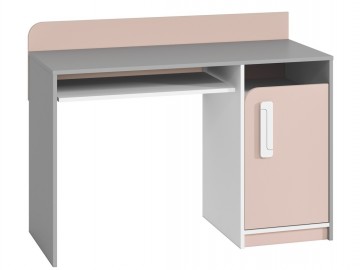 Psací stůl VILLOSA šedá/bílá/růžová