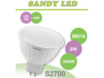 SANDRIA LED žárovka 12V S2700 SANDY LED MR16 5W SMD 3000K