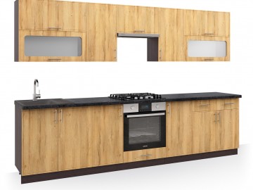 Kuchyně ESTERO 300 wenge dark/dub wotan