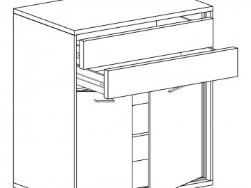 Komoda 2D2S PILETAS M-6 dub hickory