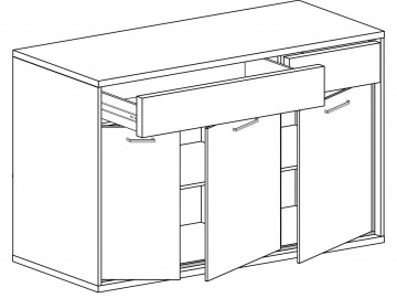 Komoda 3D2S PILETAS M-7 dub hickory