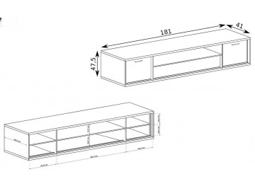 Televizní stolek PILETAS M-13 dub hickory