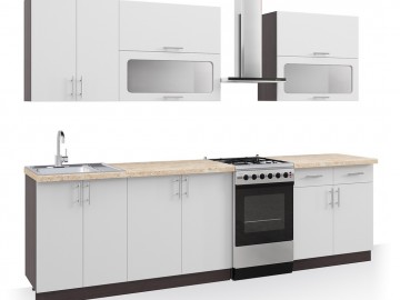 Kuchyně ESTERO A 220 wenge dark/bílá supermat