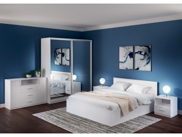 Postel LAVRAS 160x200 cm bílá