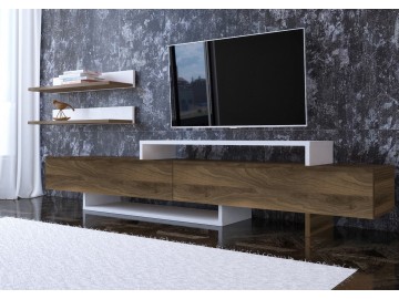 Televizní stolek LISMORE ořech/bílá