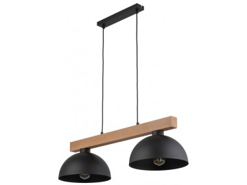 TK Lighting Závěsný lustr 4711 OSLO černý, světlé dřevo