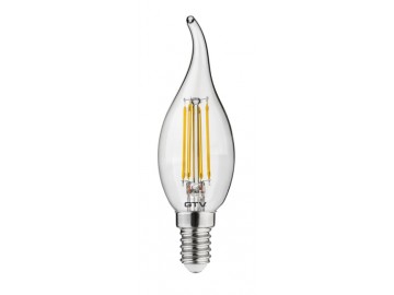 GTV LED žárovka LD-C35FL4-40L LED žárovka, FILAMENT, C35L, 4000K, E14, 4W,