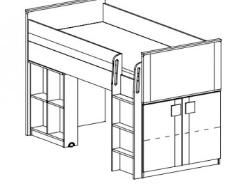 GIMMI G15 patrová postel se stolkem