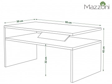 Konferenční stolek PRIMA 90x50 cm bílá/černá