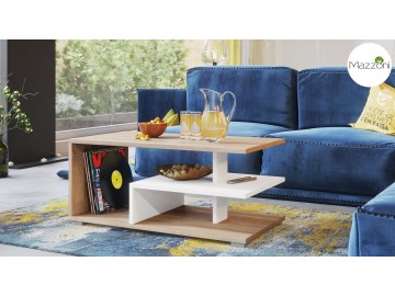 Konferenční stolek LINK 90x50 cm dub sonoma/bílá