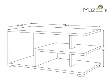 Konferenční stolek LINK 90x50 cm dub sonoma/bílá