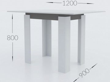 Jídelní stůl rozkládací MANZINI 90x60 cm bílá/antracit