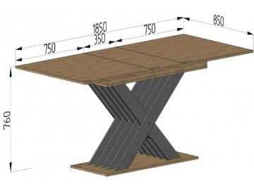 Jídelní stůl rozkládací VARIKA 150x85 dub kraft/antracit