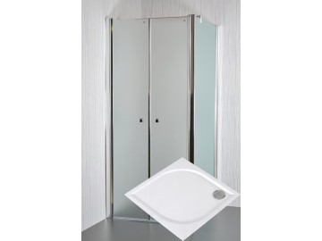 ARTTEC Sprchový kout rohový SALOON A 17 grape sklo 80 x 80 x 198 cm s vaničkou z litého mramoru LINEA