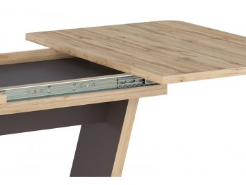 Jídelní stůl rozkládací NIGEL 120x80 dub wotan/hnědá