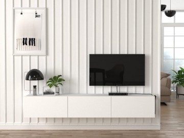 Televizní stolek s LED osvětlením DEKARA bílá
