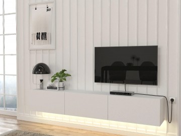 Televizní stolek s LED osvětlením DEKARA bílá