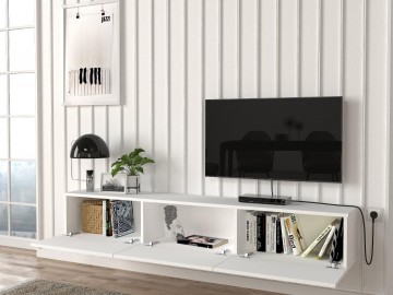 Televizní stolek s LED osvětlením DEKARA bílá