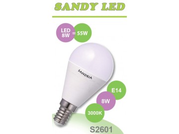 SANDRIA LED žárovka E14 S2601 SANDY LED E14 B45 8W SMD 3000K