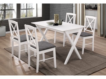 Jídelní čalouněná židle BRIXEN bílá/šedá