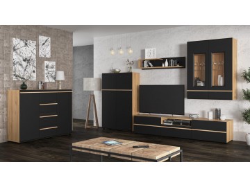 Komoda CEFALU 4S2D barva černá