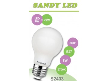 SANDRIA LED žárovka E27 S2403 SANDY LED E27 A60 8W 2700K OPAL 360°