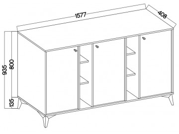 Komoda Tomila 823/1 černý grafit