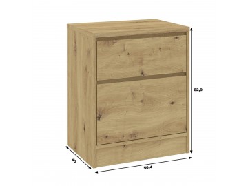 Noční stolek se zásuvkami BURELA dub artisan