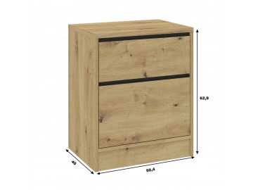 Noční stolek se zásuvkami BURELA dub artisan/antracit